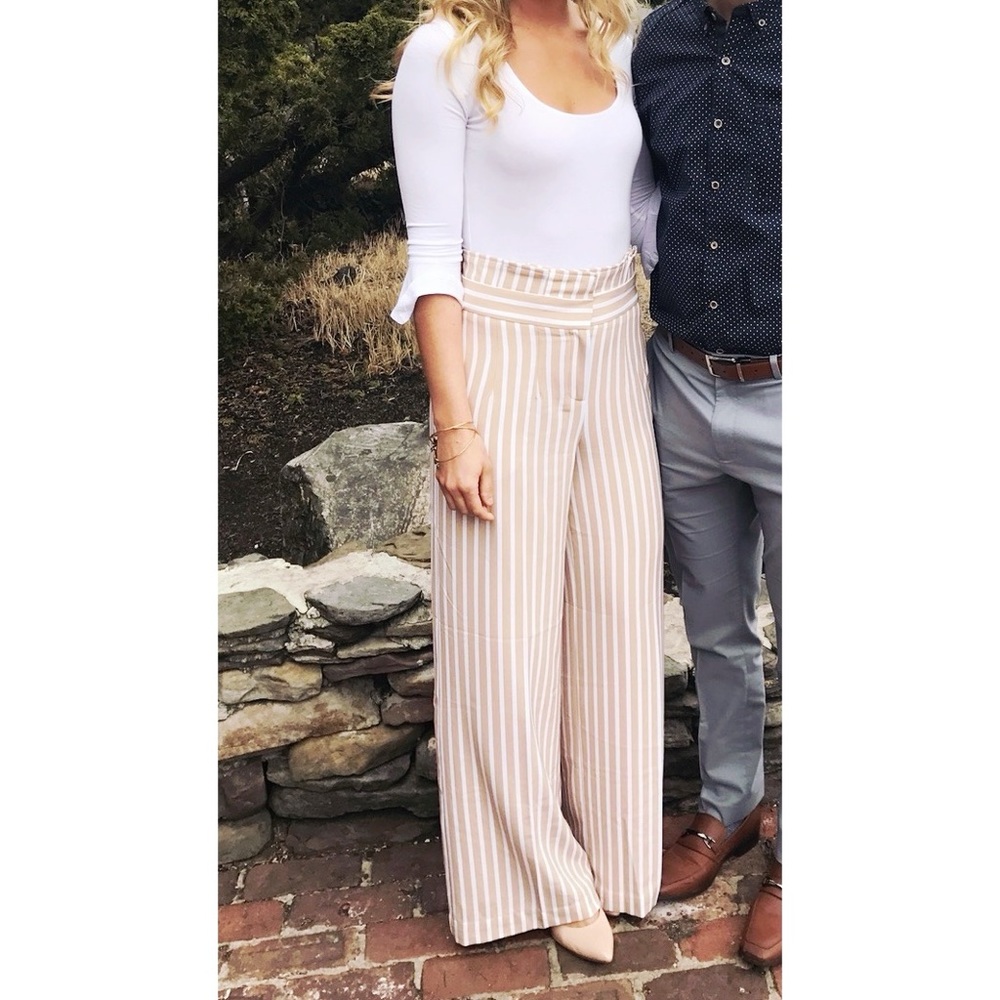 New York and Company Striped Wide Leg Pants